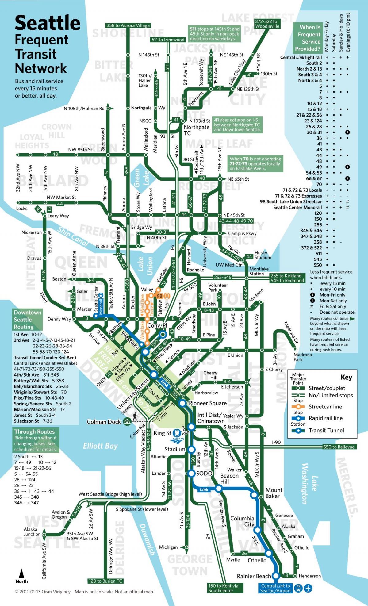 Mapa dworca autobusowego w Seattle