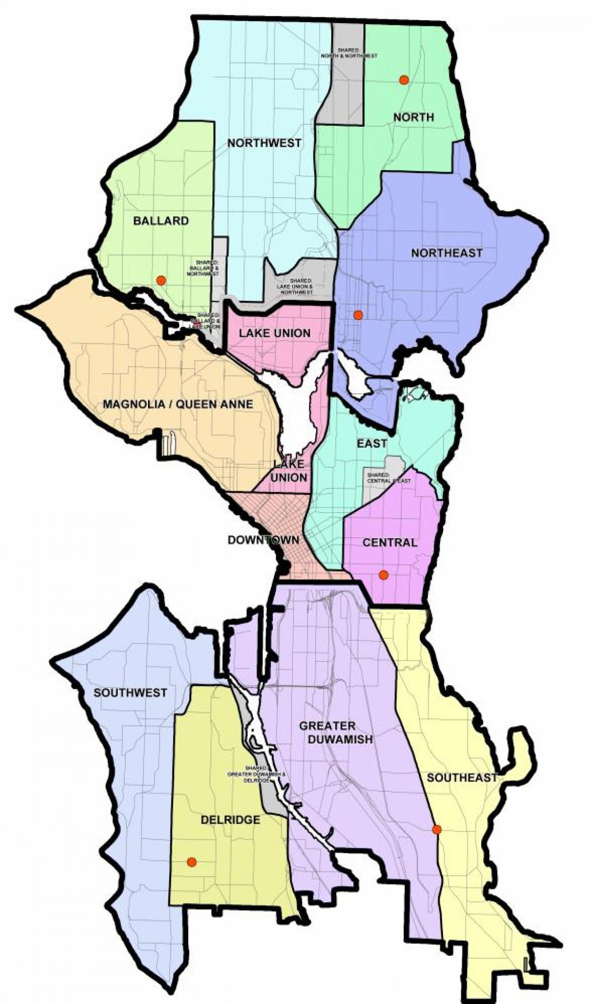 Mapa dzielnicy Seattle