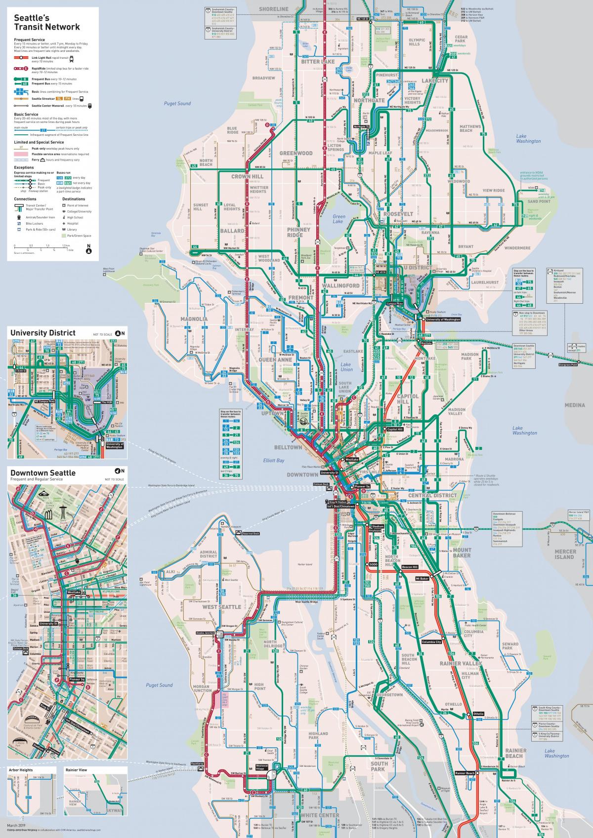 Mapa transportowa Seattle